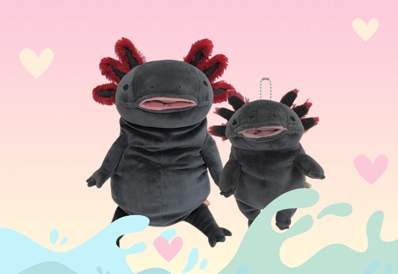 Black axolotl plush