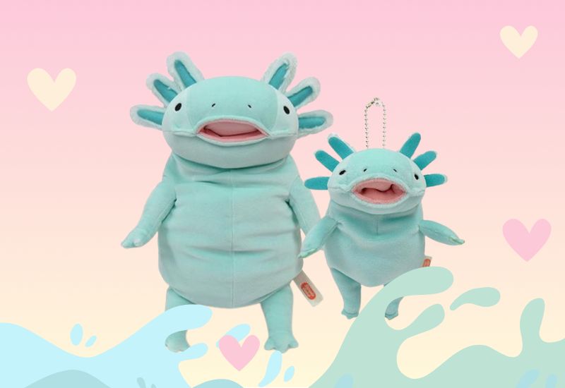Blue axolotl plush