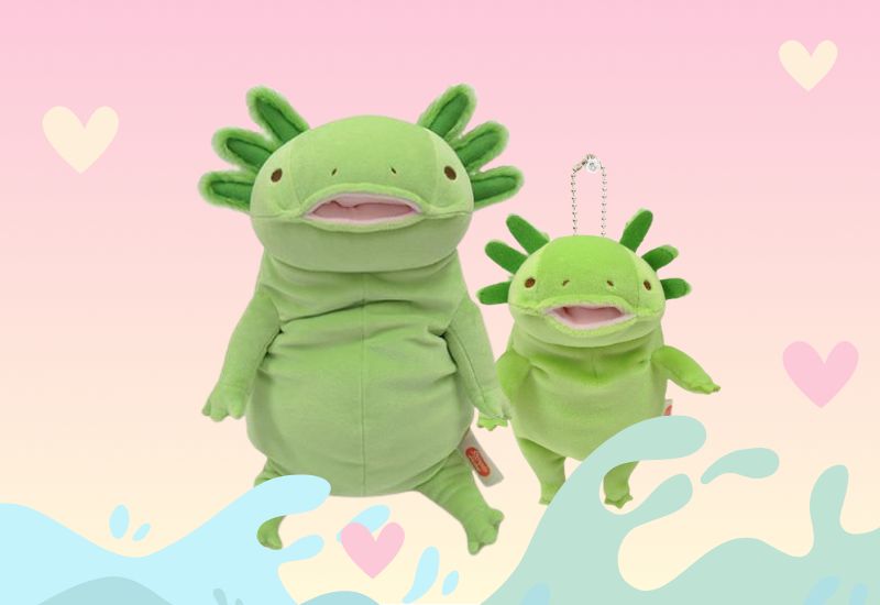 Green axolotl plush