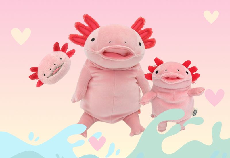 Pink axolotl plush